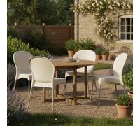 Dmora Sedia da Esterno Borgonov Beige 4 Sedie Impilabile, Peso Supportato 120 kg Made in Italy