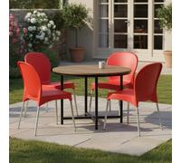 Dmora Sedia da Esterno Borgonov Rosso 4 Sedie Impilabile, Peso Supportato 120 kg Made in Italy