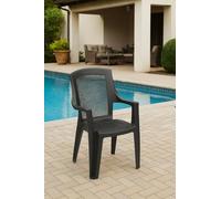 Dmora Sedia da Esterno Carmiano Grigio Antracite Una Sedia Impilabile, Braccioli
