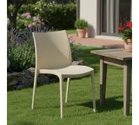 Dmora Sedia da Esterno Castellam Beige una Sedia Impilabile, Peso Supportato 120 kg Made in Italy