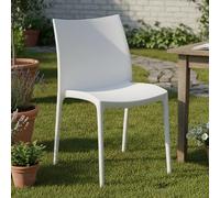 Dmora Sedia da Esterno Castellam Bianco una Sedia Impilabile, Peso Supportato 120 kg Made in Italy