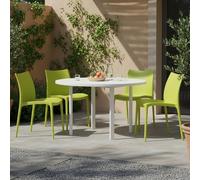 Dmora Sedia da Esterno Castellam Verde 4 Sedie Impilabile, Peso Supportato 120 kg Made in Italy