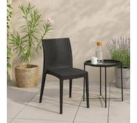 Dmora - Sedia da Esterno Fiano, Sedia Outdoor salvaspazio, Impilabile e Leggera, Perfetta per Giardini e verande, Made in Italy, 42x48 h81 cm, Antracite