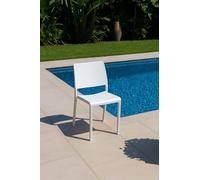 Dmora Sedia da Esterno Garaguso Bianco Una Sedia Impilabile, Made in Italy