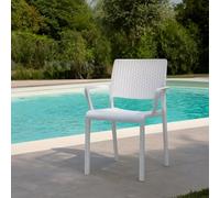 Dmora Sedia da Esterno Gorgo Bianco Una Sedia Impilabile, Made in Italy