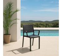 Dmora Sedia da Esterno Gorgo Grigio Antracite Una Sedia Impilabile, Made in Italy