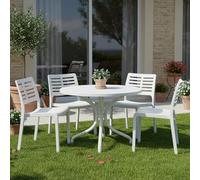 Dmora Sedia da Esterno Molfetta Bianco 4 Sedie Impilabile, Peso Supportato 120 kg Made in Italy