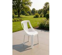 Dmora Sedia da Esterno Novoli Bianco Una Sedia Impilabile, Braccioli