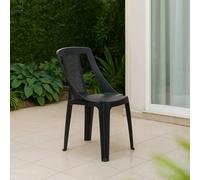 Dmora Sedia da Esterno Novoli Grigio Antracite Una Sedia Impilabile, Braccioli