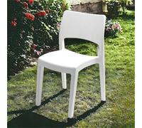 Dmora - Sedia da esterno Tropea, Sedia per tavolo da pranzo, Poltrona outdoor, Seduta da giardino, 100% Made in Italy, 50x51h82 Cm, Bianco