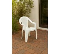 Dmora Sedia da Esterno Veglie Bianco Una Sedia Impilabile, Braccioli