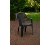 Dmora Sedia da Esterno Veglie Grigio Antracite Una Sedia Impilabile, Braccioli