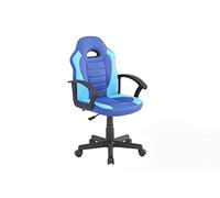 Dmora - Sedia da Gaming Hervey, Poltrona da Gaming Ragazzo, Sedia da scrivania, Cm 56x55h89/100, Blu e Azzurro