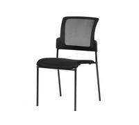 Dmora - Sedia da ufficio Boulder, Sedia sala da attesa imbottita per ufficio, Seduta ergonomica da attesa, Cm 58x47h87, Nero