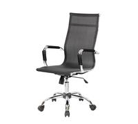 Dmora - Sedia da Ufficio Bunbury, Poltrona direzionale con braccioli, Sedia ergonomica da Ufficio, Nero, Cm 63x54h106/116