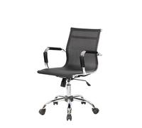 Dmora - Sedia da Ufficio Bunbury, Poltrona direzionale con braccioli, Sedia ergonomica da Ufficio, Nero, Cm 62x54h92/102