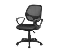 Dmora - Sedia da Ufficio Geraldton, Poltrona operativa a Rete con braccioli, Seduta ergonomica da Ufficio, Cm 56x57h88/100, Nero