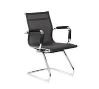 Dmora - Sedia da Ufficio Maitland, Seduta Sala da Attesa per Ufficio con braccioli, Seduta ergonomica da Attesa, Cm 62x54h89, Nero