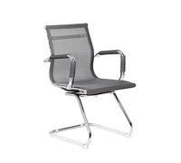 Dmora - Sedia da Ufficio Maitland, Seduta Sala da Attesa per Ufficio con braccioli, Seduta ergonomica da Attesa, Cm 62x54h89, Grigio