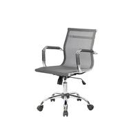 Dmora - Sedia da Ufficio Rockhampton, Poltrona direzionale con braccioli, Sedia ergonomica da Ufficio, Grigio, Cm 62x54h92/102