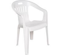 Dmora Sedia impilabile Schienale Basso con braccioli, Made in Italy, 56 x 55 x 78 cm, Color Bianco