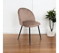 Dmora - Sedia Stinson, Poltrona rivestita in velluto, Sedia da pranzo imbottita, Seduta per riunioni, 51x54h82 cm, Grigio tortora