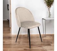 Dmora - Sedia Stinson, Poltrona rivestita in velluto, Sedia da pranzo imbottita, Seduta per riunioni, 51x54h82 cm, Grigio chiaro