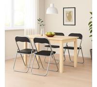 Dmora - Sedia Tarragona, Set di Quattro sedie Pieghevoli, Seduta salvaspazio per riunione, Poltrona Sala d'attesa, 43x47h78 cm, Nero