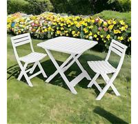 Dmora Set da Esterno Composto da:2 sedie ed 1 Tavolo, Made in Italy, Color Bianco