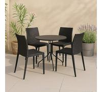 Dmora - Set di 4 sedie da Esterno Palizzolo, Sedia Outdoor salvaspazio, Impilabile, Perfetta per Giardini e verande, Made in Italy, 42x48 h81 cm, Antracite