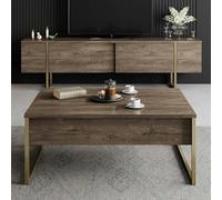 Dmora set Mobili da Soggiorno Proteus Marrone Noce Modulabile 2 Ante, 2 Vani