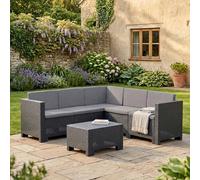 Dmora Set salotto da esterno Encelado, Made in Italy, balcone/giardino, antracite