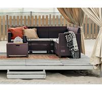 Dmora Set Salotto da Esterno Eris, Salottino Outdoor, Set da Balcone o Giardino, Composizione Soggiorno per Esterni, Made in Italy, Marrone