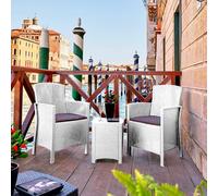 Dmora Set Salotto da Esterno Jupiter, Salottino Outdoor, Set da Balcone o Giardino, Composizione Soggiorno per Esterni, Made in Italy, Bianco