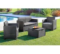 Salotto Nebraska Da Giardino Rattan Polipropilene Bar Antracite