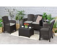 Dmora Set Salotto da Esterno Urano, Salottino Outdoor, Set da Balcone o Giardino, Composizione Soggiorno per Esterni, Made in Italy, Antracite