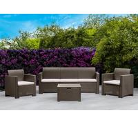 Dmora - Set Salotto da Esterno Venus, Salottino Outdoor, Set da Balcone o Giardino, Composizione Soggiorno per Esterni, Made in Italy, Tortora