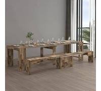 Dmora - Set tavolo e sedie Crispin, Composizione multiuso, Set con consolle e 1 panca allungabili, 100% Made in Italy, 66x25h45 cm, Acero