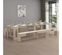 Dmora - Set tavolo e sedie Eric, Composizione multiuso, Set con consolle e 2 panche allungabili, 100% Made in Italy, 66x25h45 cm, Olmo