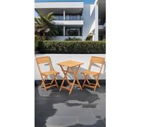 Dmora set Tavolo e Sedie Lepus Marrone 2 Posti Dimensione Seduta 40x30h81 cm, Dimensione Tavolo 50x50h72 cm