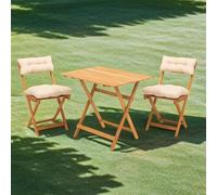 Dmora set Tavolo e Sedie Librae Marrone Crema 2 Posti Dimensione Seduta 40x30h81 cm, Dimensione Tavolo 80x60h72 cm