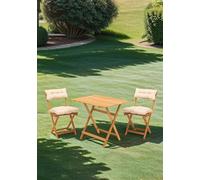 Dmora set Tavolo e Sedie Librae Marrone Crema 2 Posti Dimensione Seduta 40x30h81 cm, Dimensione Tavolo 80x60h72 cm