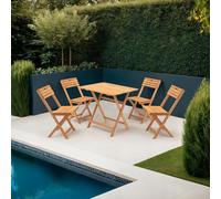 Dmora set Tavolo e Sedie Lich Marrone 4 Posti Dimensione Seduta 40x30h81 cm, Dimensione Tavolo 80x60h72 cm