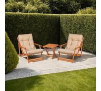 Dmora set Tavolo e Sedie Lyncis Marrone Crema 2 Posti Dimensione Seduta 66x48h114 cm, Dimensione Tavolo 40x40h40 cm