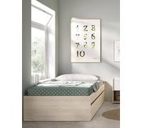 Dmora Singolo Casarole, Sommier per Camera da Letto, Giroletto per Stanza, Struttura Porta Materasso, 96x195 h40 cm, Rovere