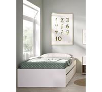 Dmora Singolo Casarole, Sommier per Camera da Letto, Giroletto per Stanza, Struttura Porta Materasso, 96x195 h40 cm, Bianco