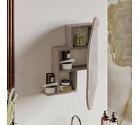 Dmora - Specchio Azmidi, Specchiera, Articolo d'arredo a muro, Decorazione con specchio, 60x13 h75 cm, Beige