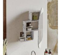 Dmora - Specchio Azmidi, Specchiera, Articolo d'arredo a Muro, Decorazione con Specchio, 60x13 h75 cm, Grigio
