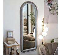 Dmora - Specchio Bondone, Specchiera, Articolo d'arredo a muro, Decorazione con specchio, 60 x 4 h160 cm, Tortora e Grigio