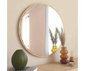 Dmora - Specchio Euterpe, Specchiera, Articolo d'arredo a muro, Decorazione con specchio, 60x2h60 cm, Rovere